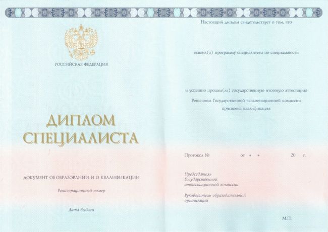 Диплом специалиста 2013-2024