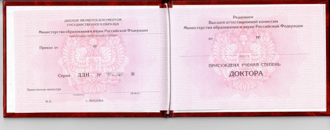 Диплом доктора наук 2013-2024