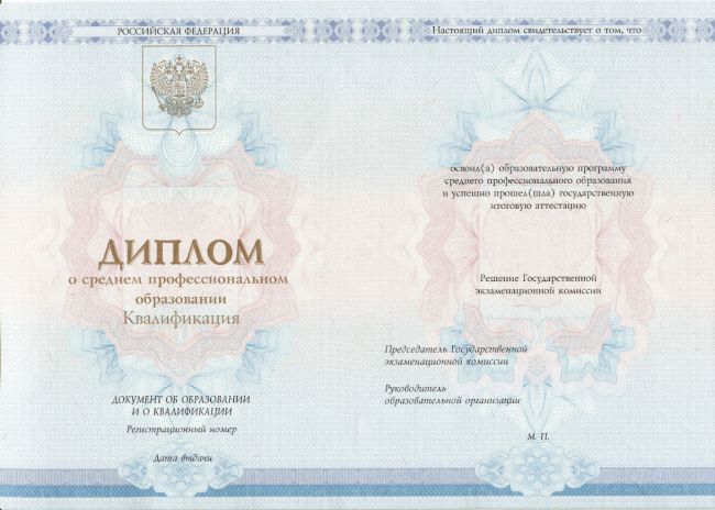 Диплом техникума 2014-2024